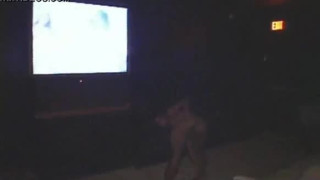 Ebony Submissive Monique Gets Gangbanged in The Porn Theater!
