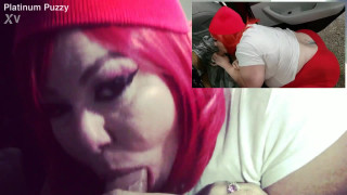 Rod "Mouth" Wash public interracial suck job with BBW porn star Platinum Puzzy
